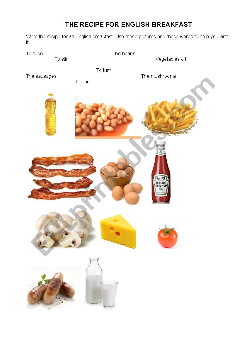 English Breakfast worksheet