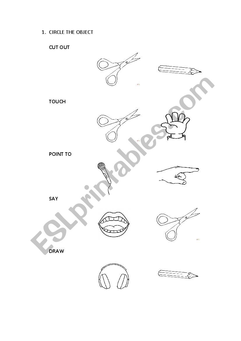 CIRCLE THE OBJECT worksheet