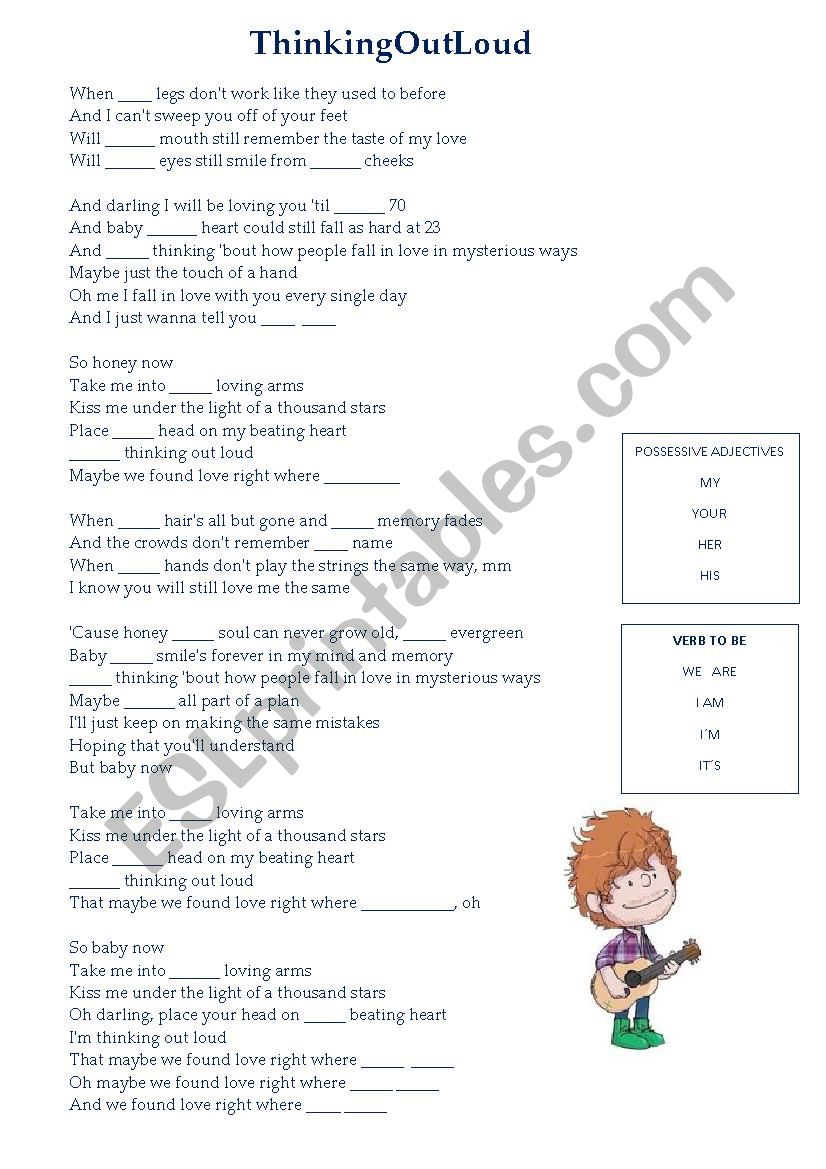 Thinking Out Loud worksheet