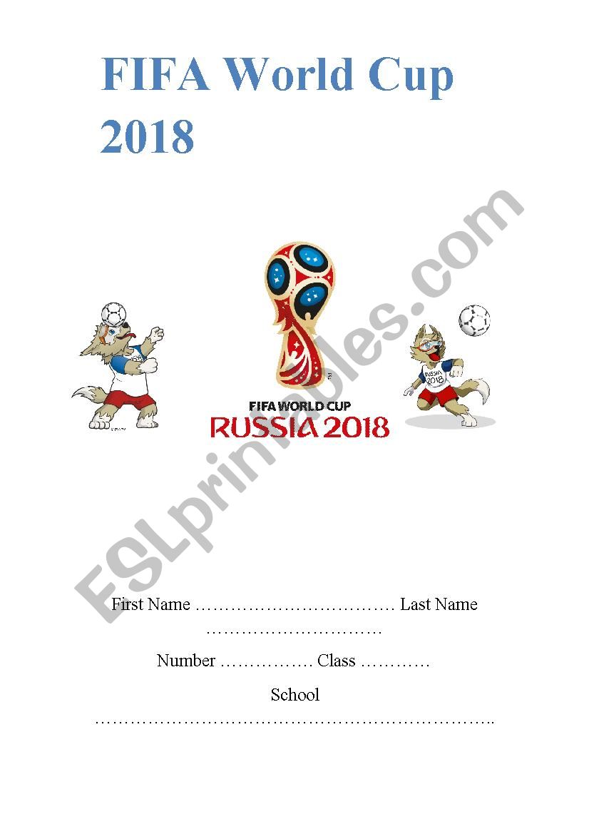 World Cup 2018 worksheet
