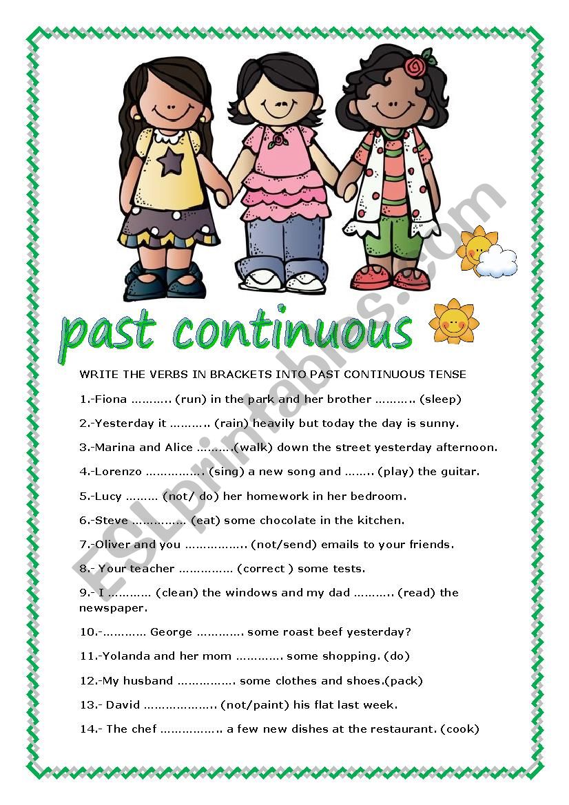 PAST CONTINUOUS TENSE worksheet