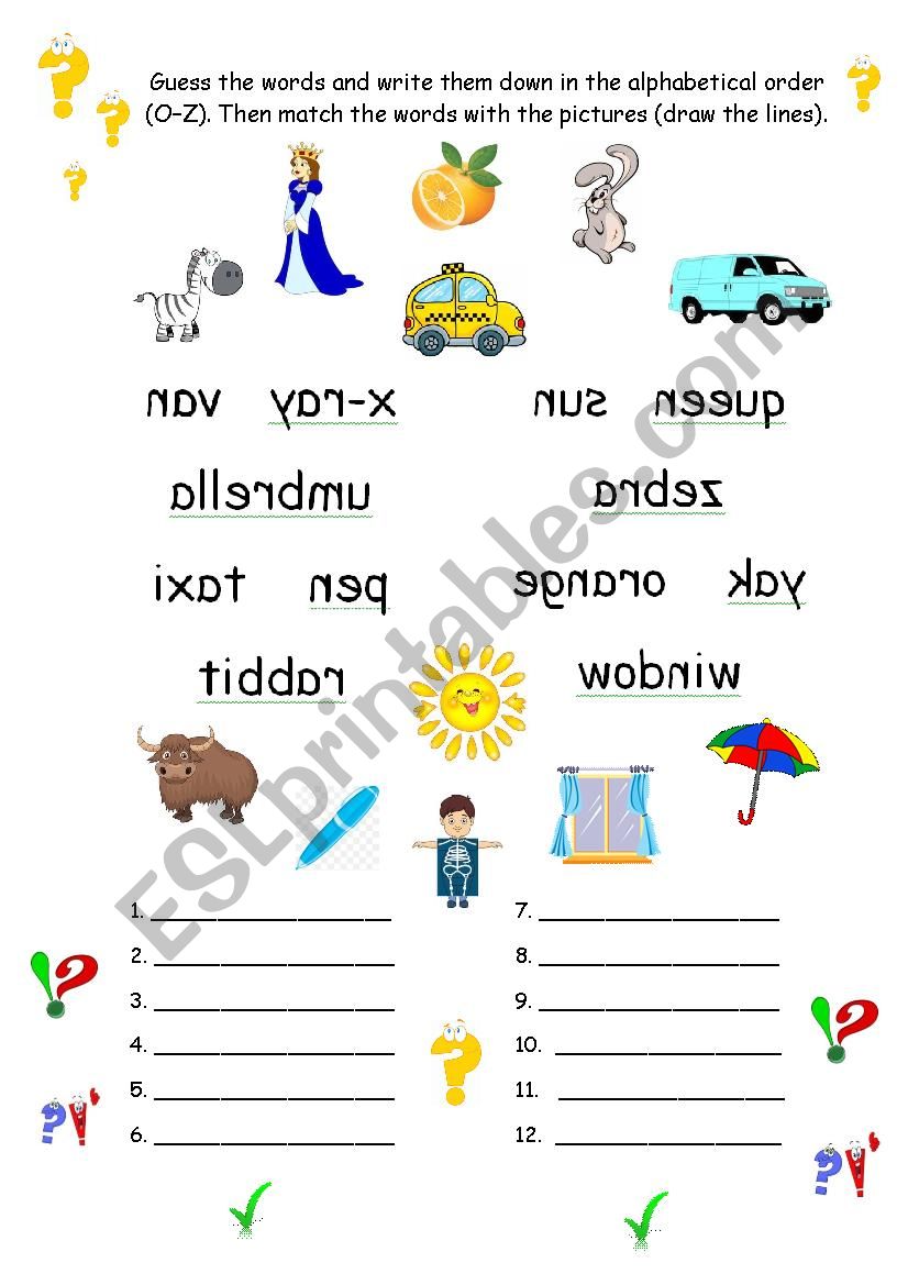 ABC ordering. Part 2 worksheet