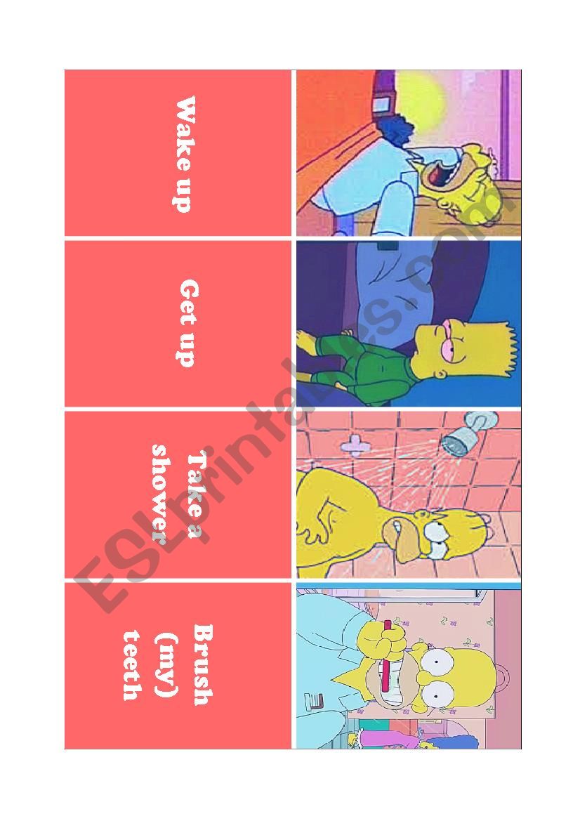 The Simpsons Daily routine (cards)