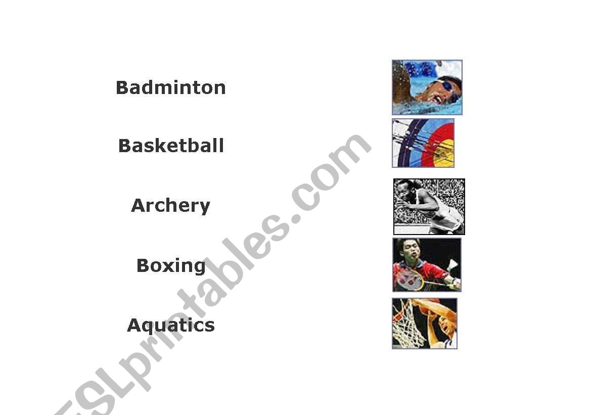Olympic Sports worksheet