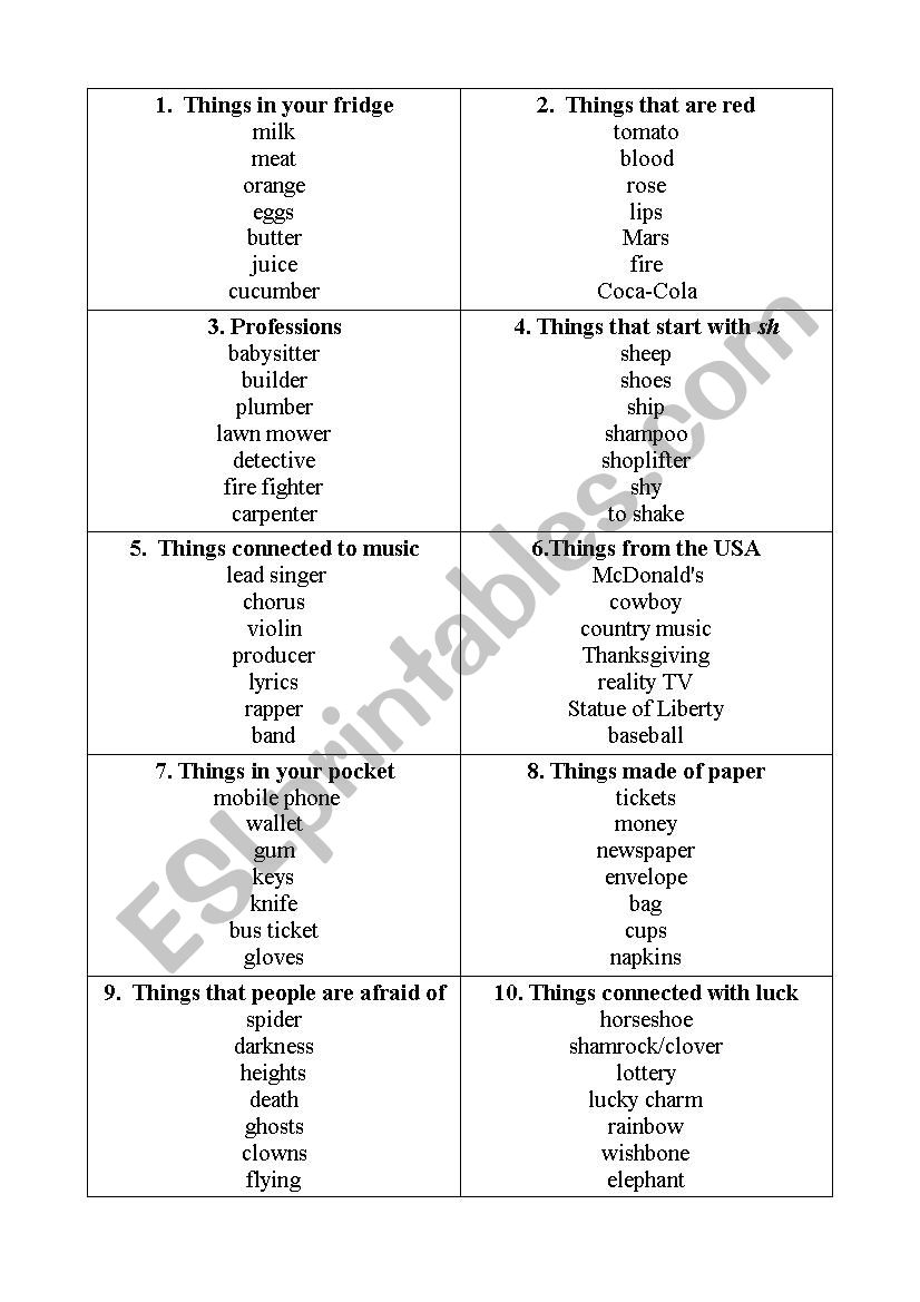 Pyramid Game (Relative Clauses