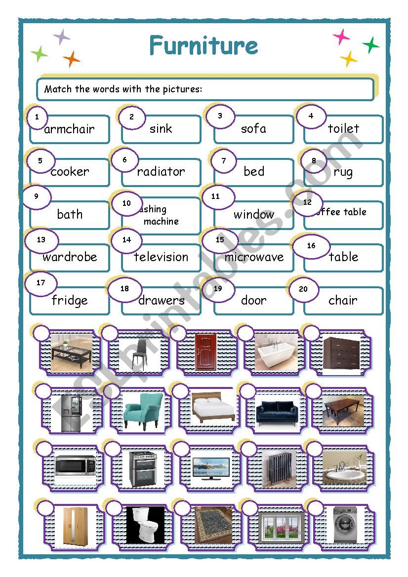 Furniture  worksheet