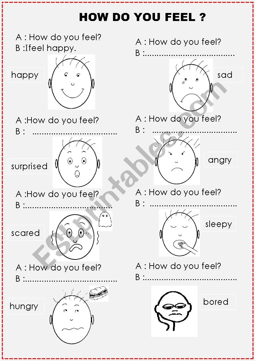 HOW DO YOU FEEL worksheet