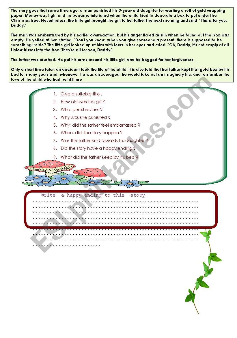 a box  full of  kisses worksheet