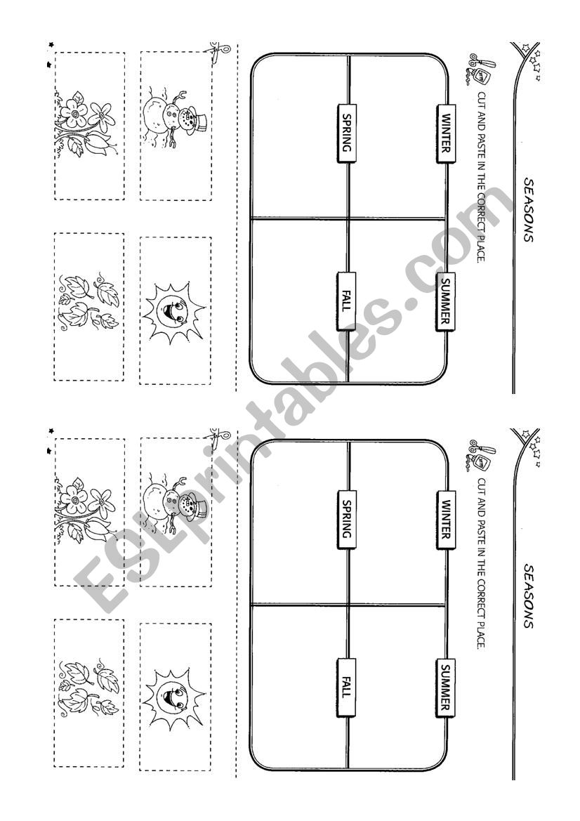 Seasons of the Year worksheet