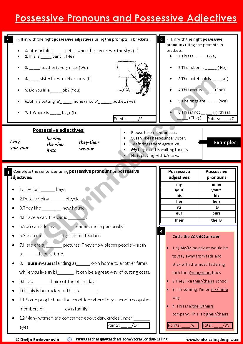 Possessive Adjectives and Possessive Pronouns