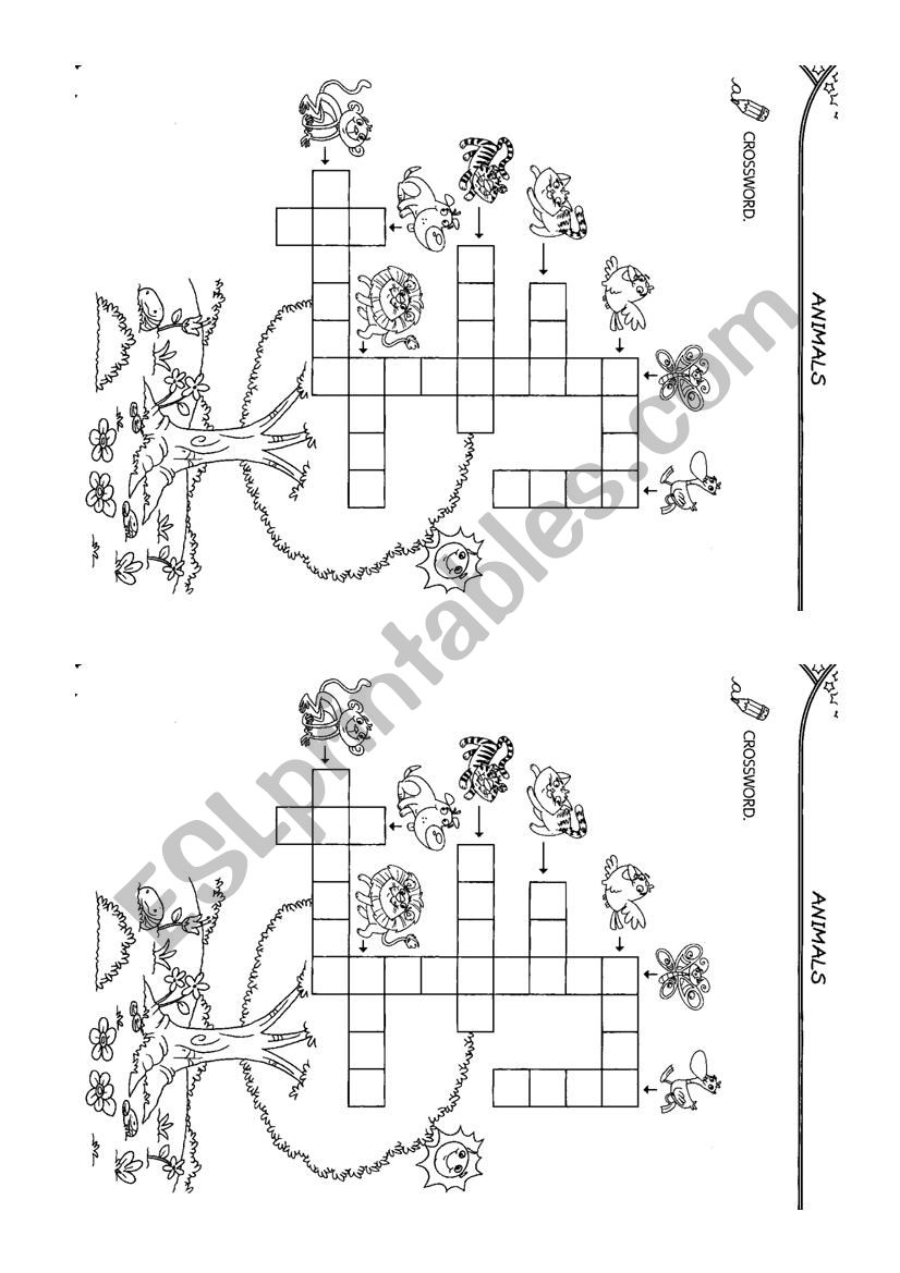 Animals Crossword worksheet