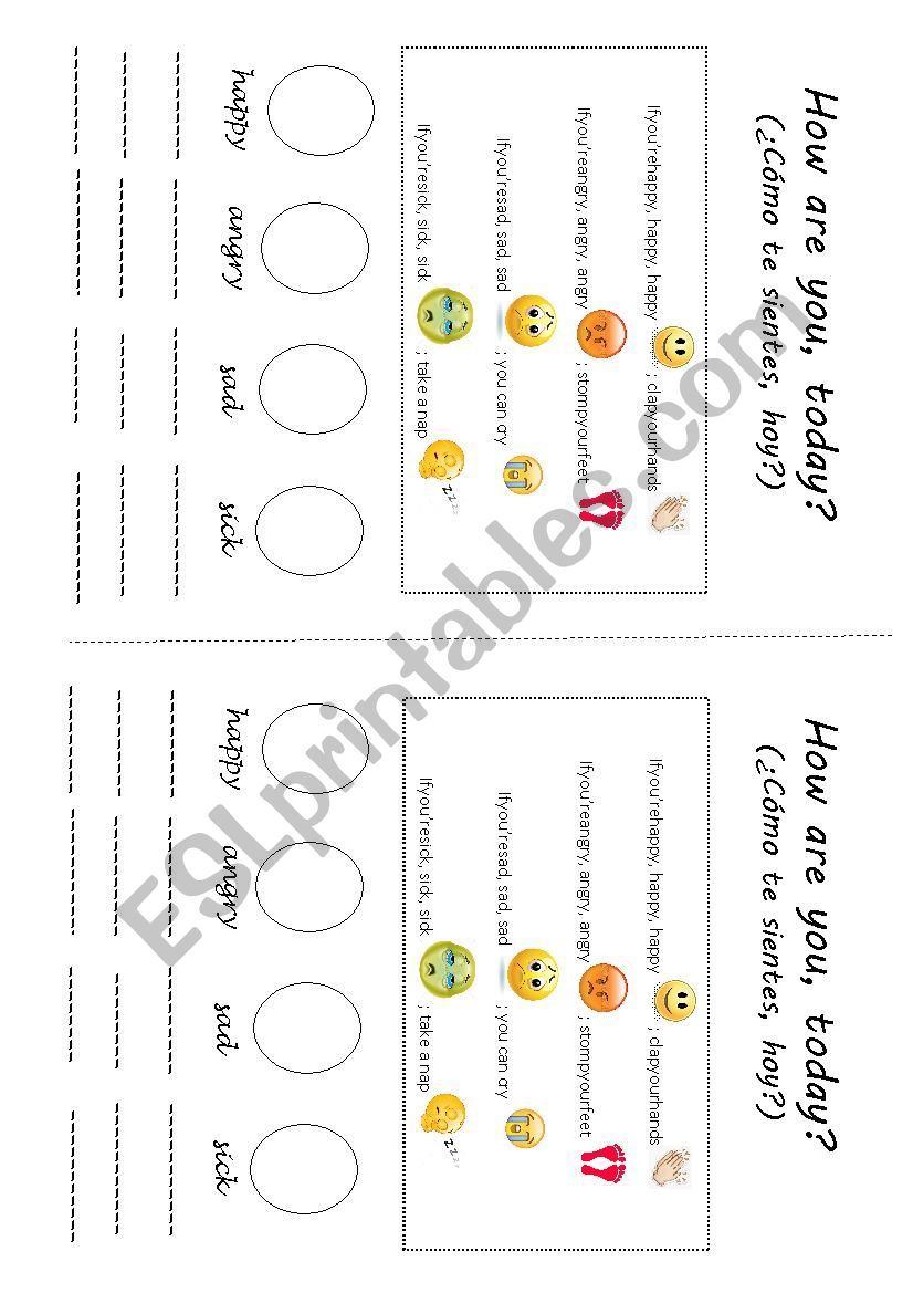 Feelings / Emotions worksheet