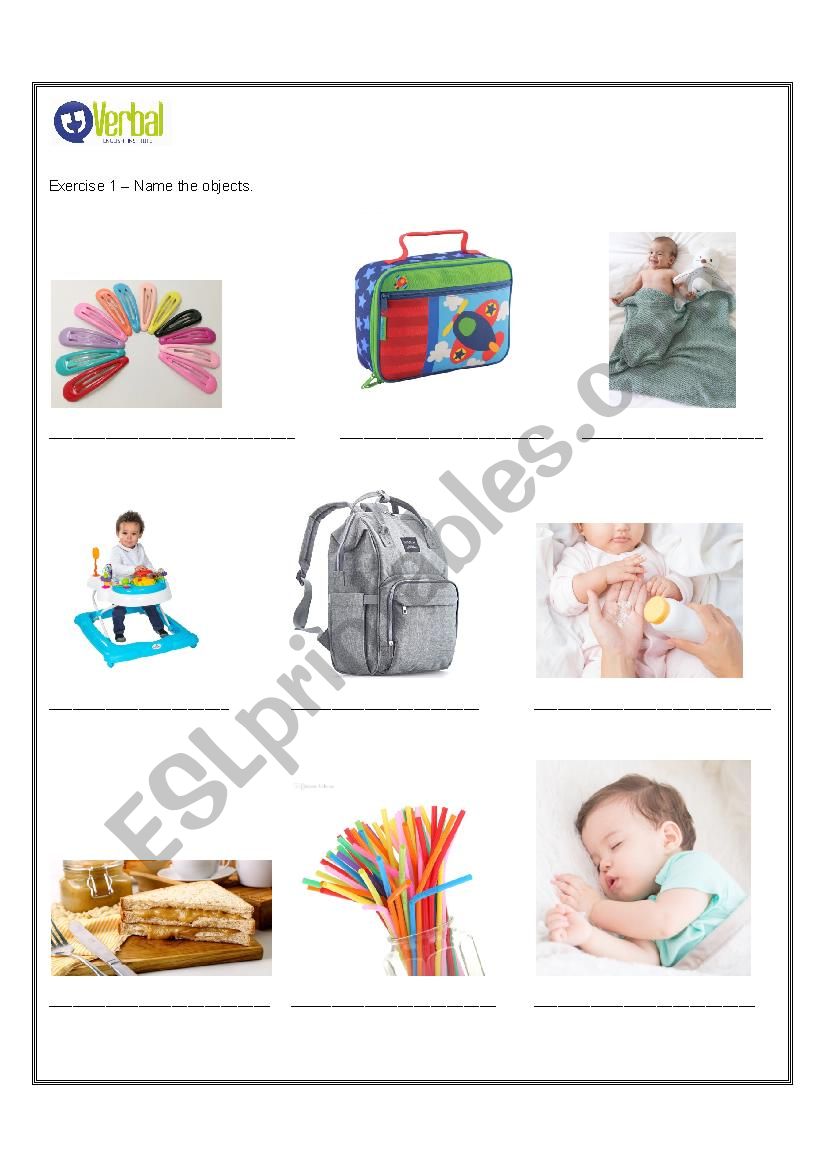 Baby and Toys worksheet