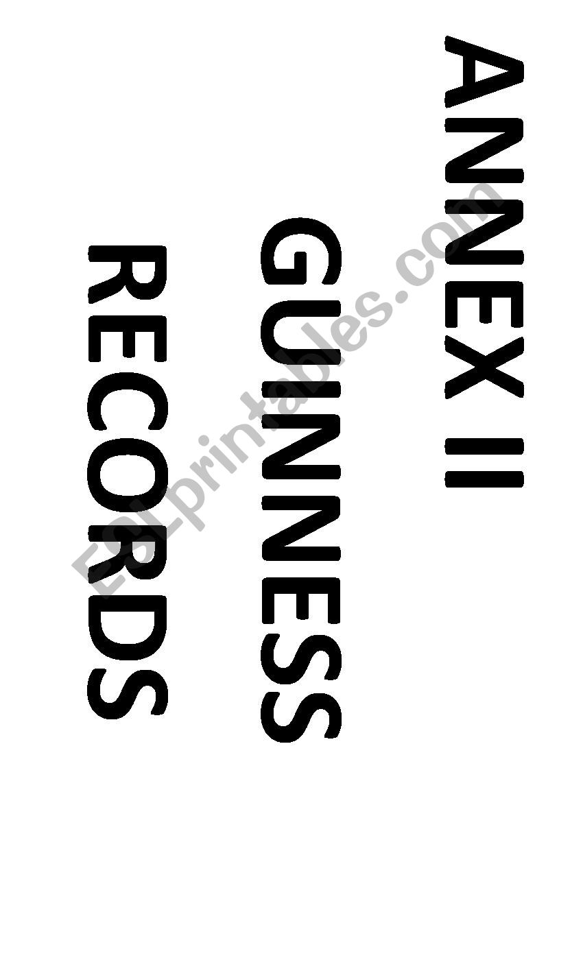 Guinnes Records worksheet