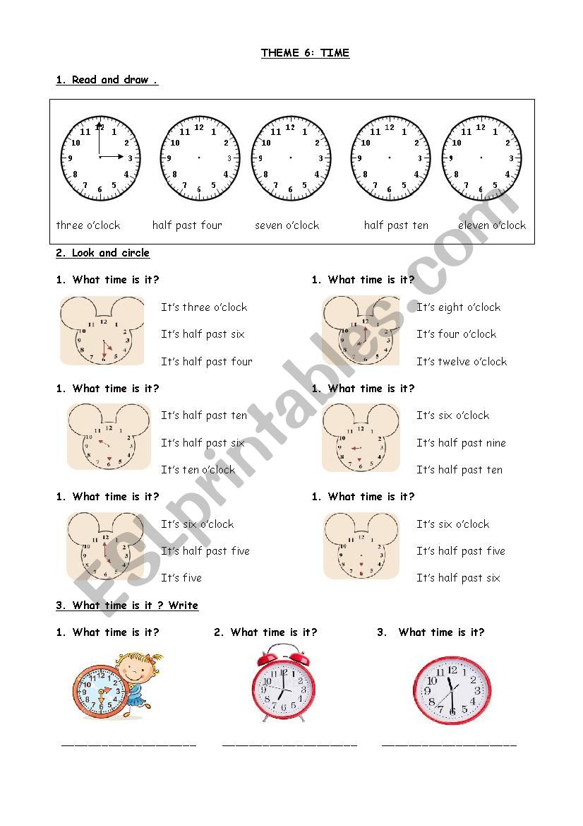 time and daily routines worksheet