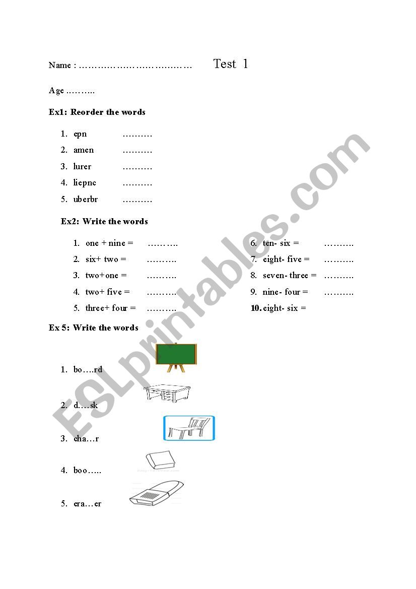 Test worksheet