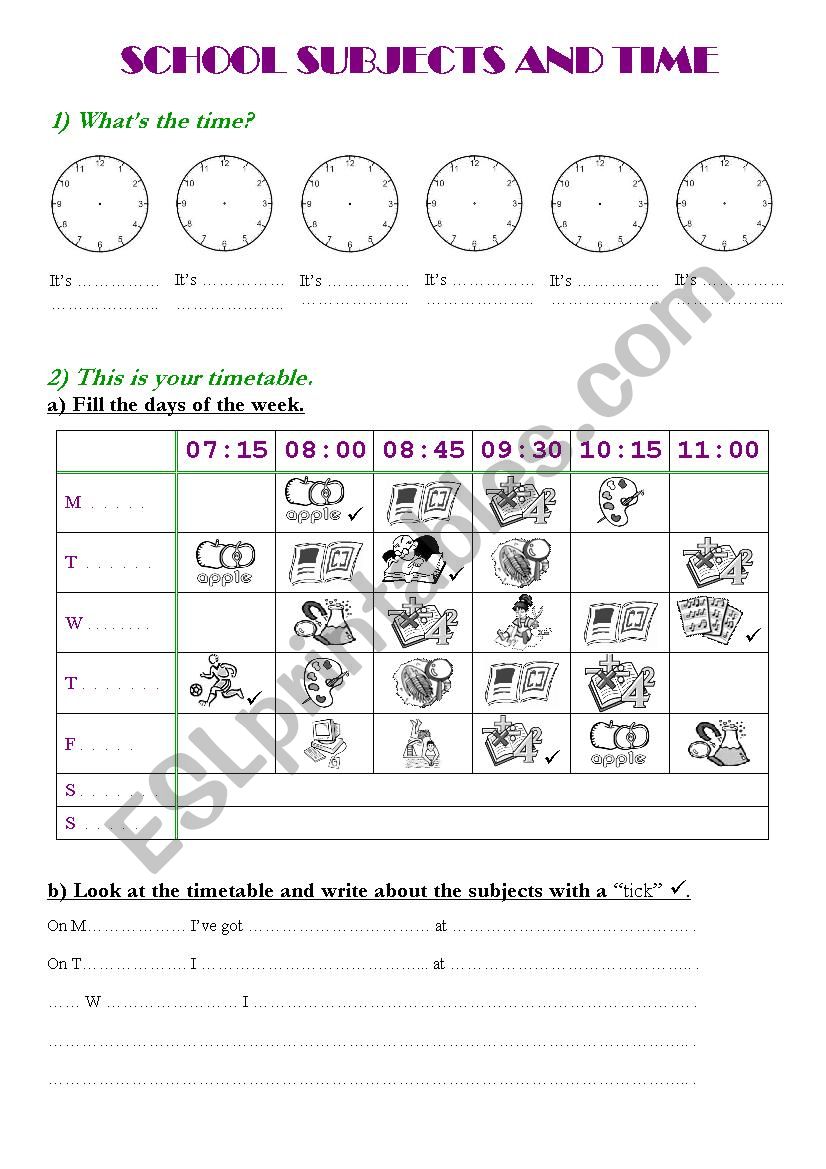 school worksheet