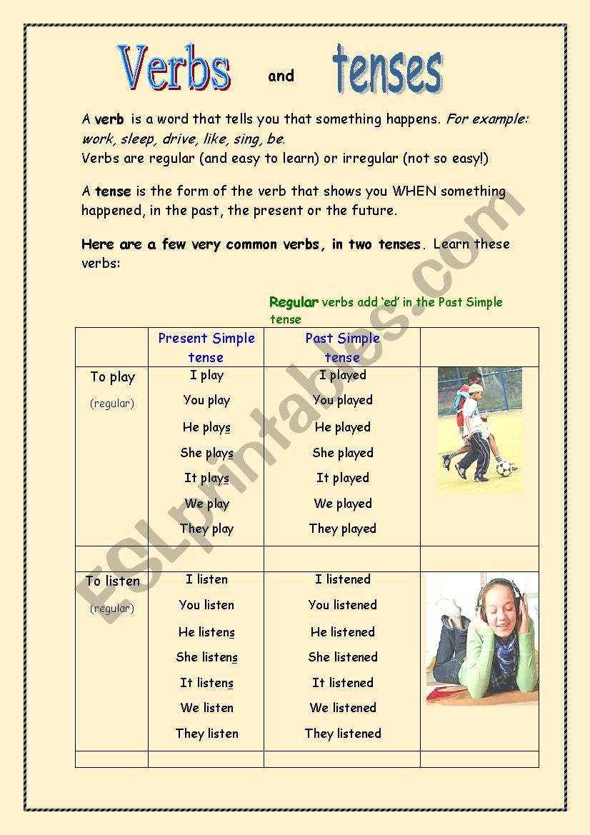 verb tense - simple past worksheet