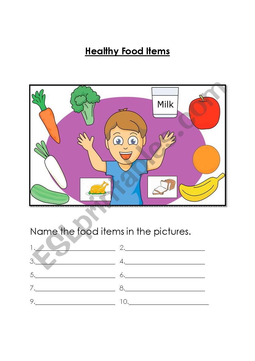 Healthy Food  worksheet