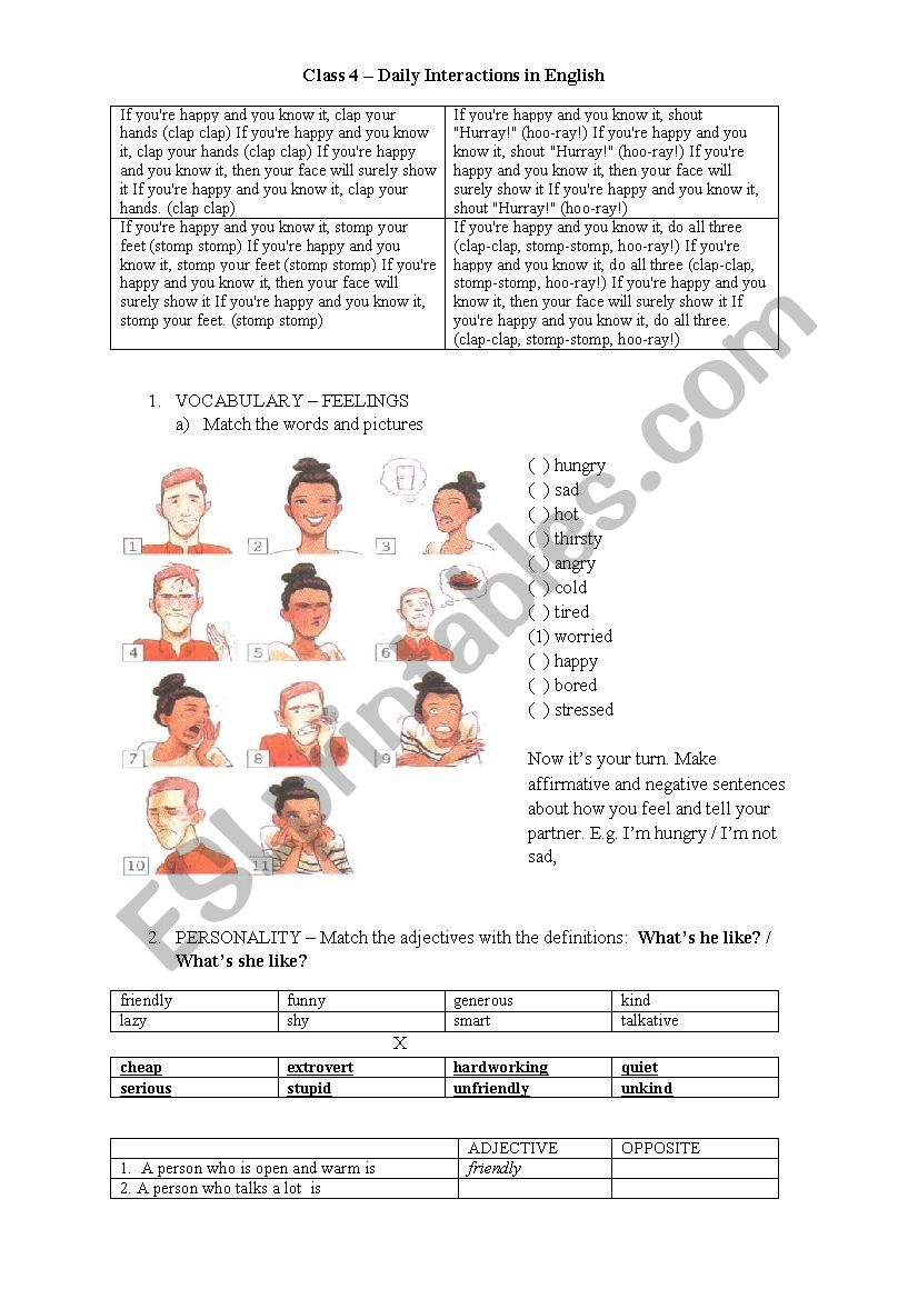 feelings worksheet