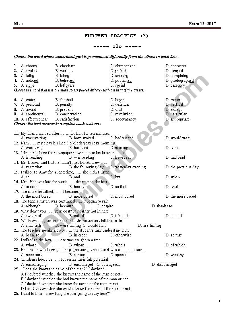 practice 1 worksheet