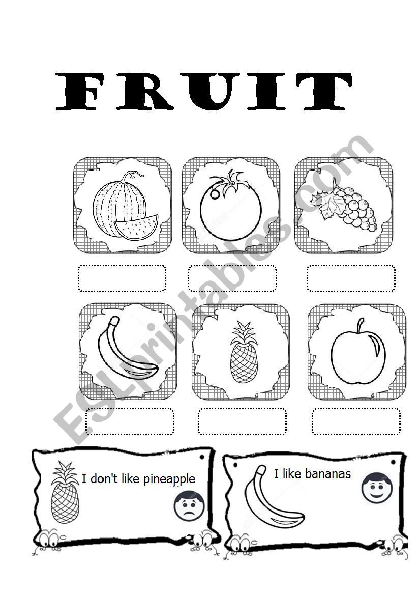 fruit  worksheet