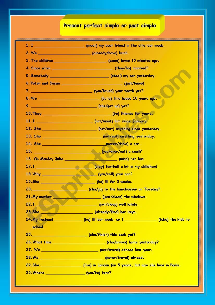 Present perfect or past simple