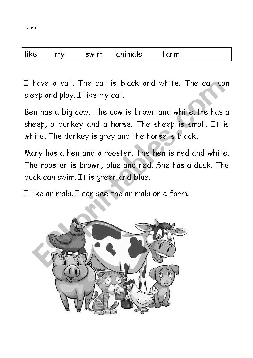 Farm Animals worksheet