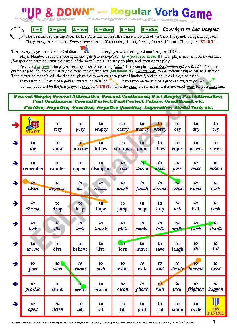 BOARD GAME 003 Up&Down Regular Verbs