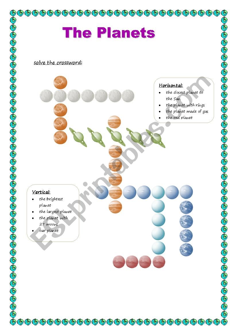 Planet worksheet
