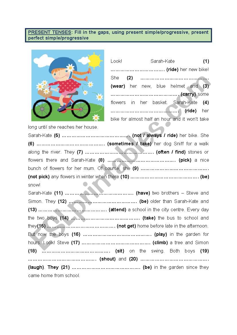 Present tenses (3) worksheet