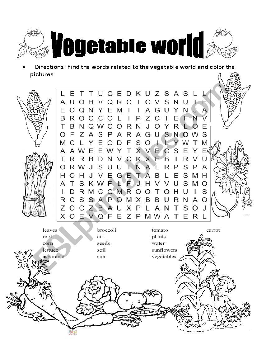 Vegetables worksheet