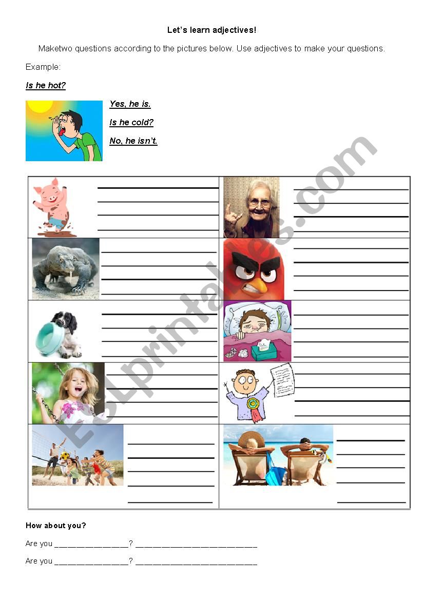 Adjectives worksheet