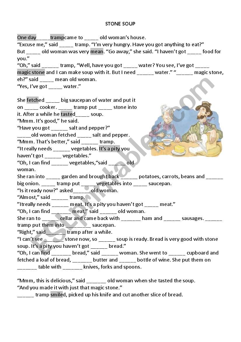 Gingerbread Man, Stone Soup worksheet