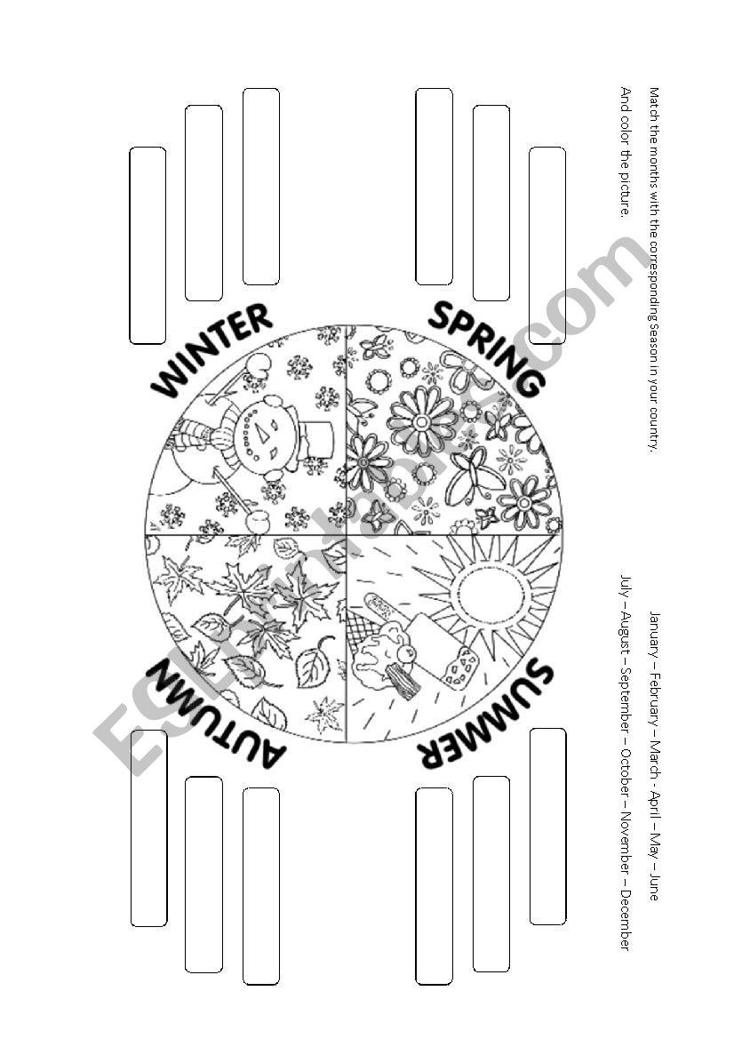 Seasons x Months worksheet