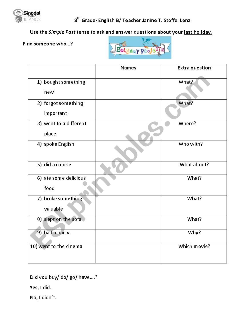 Holiday speaking worksheet