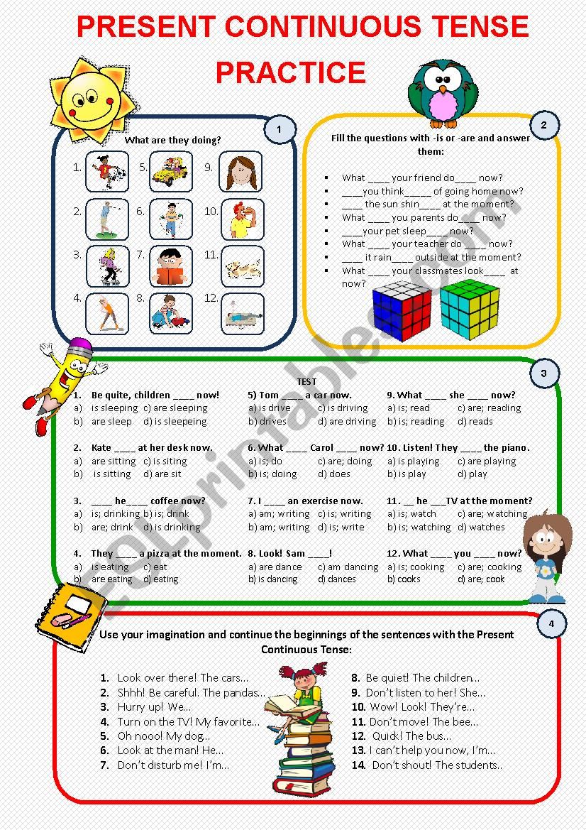 PRESENT CONTINUOUS TENSE PRACTICE