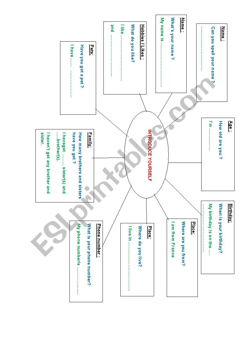 Introduce yourself  worksheet