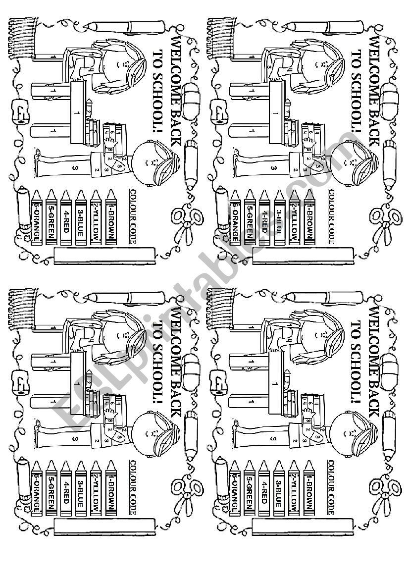 welcome back to school worksheet