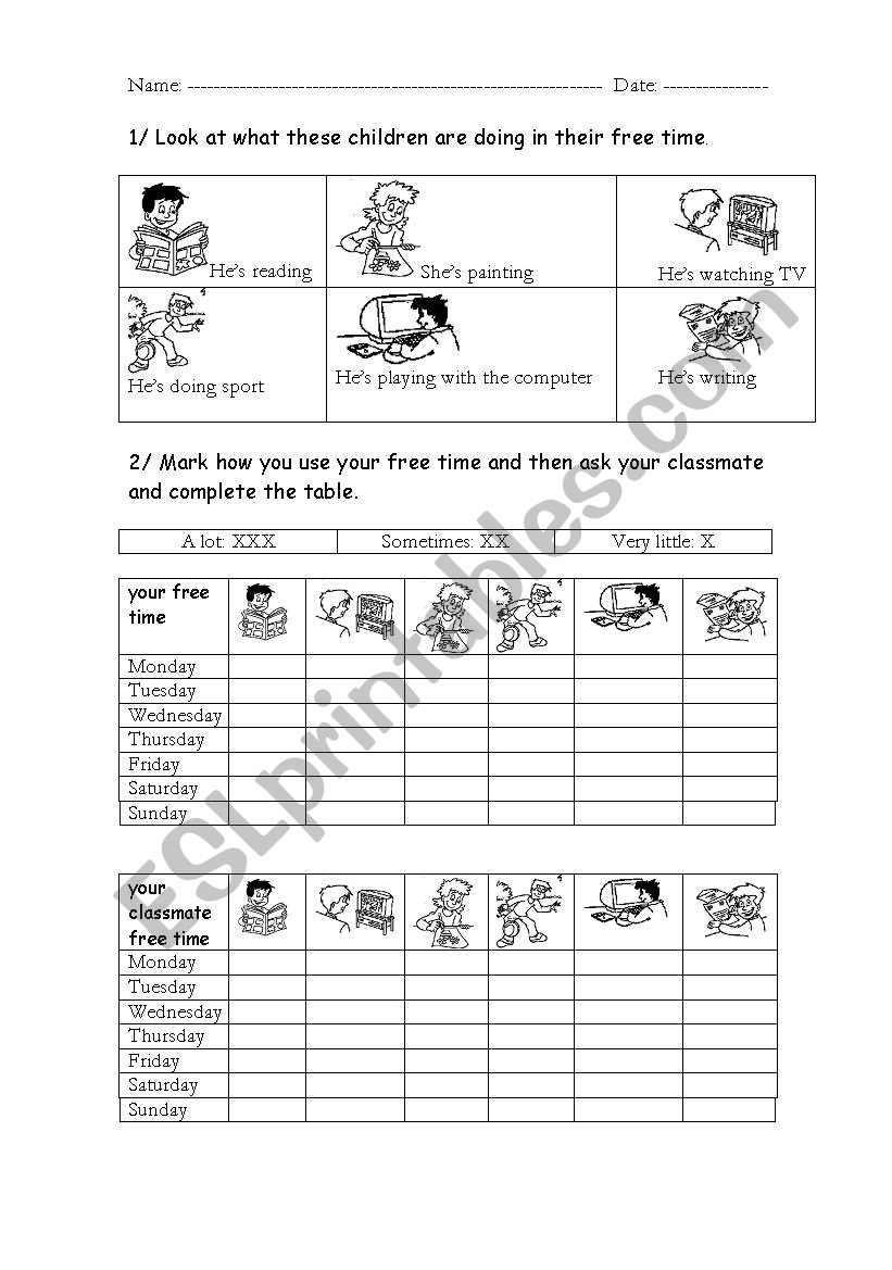 pair interview  worksheet