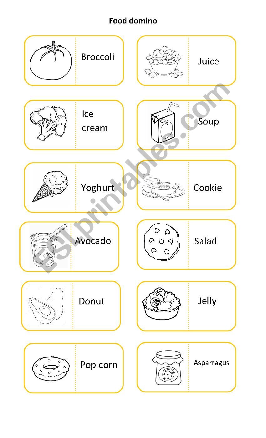 food domino worksheet