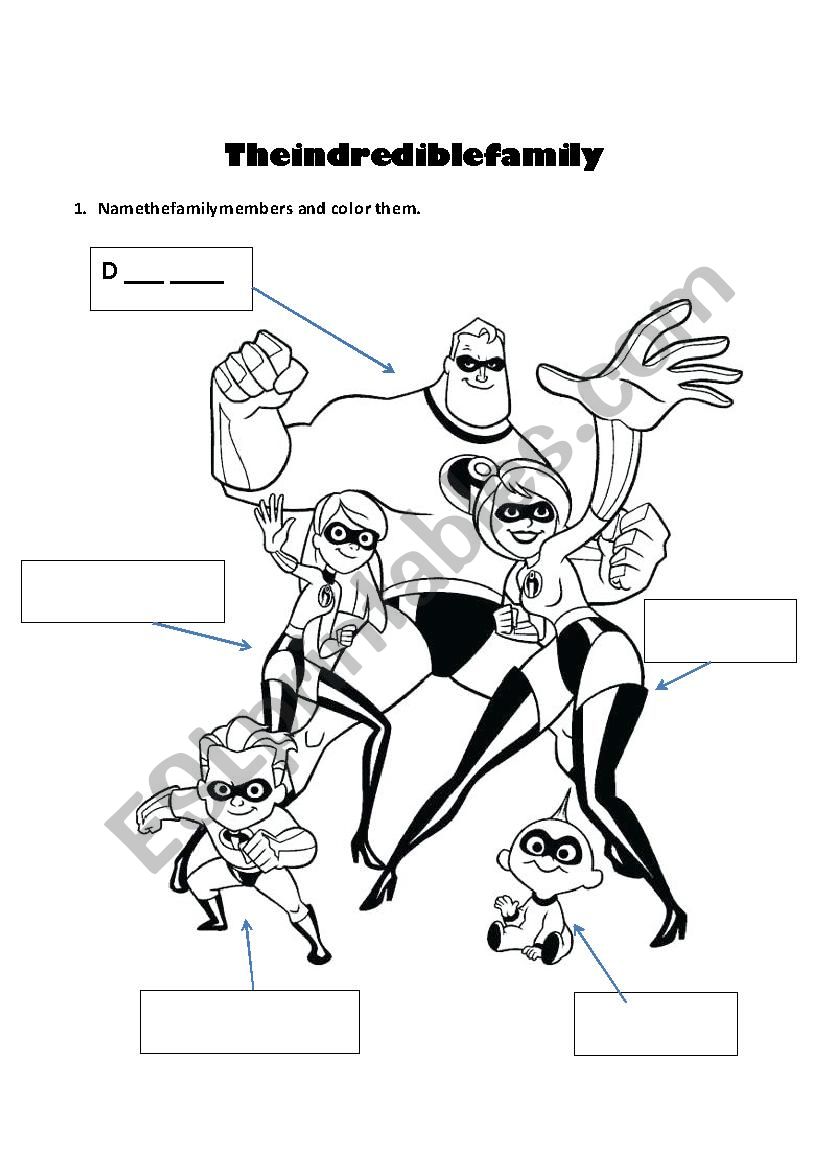 the incredible family worksheet