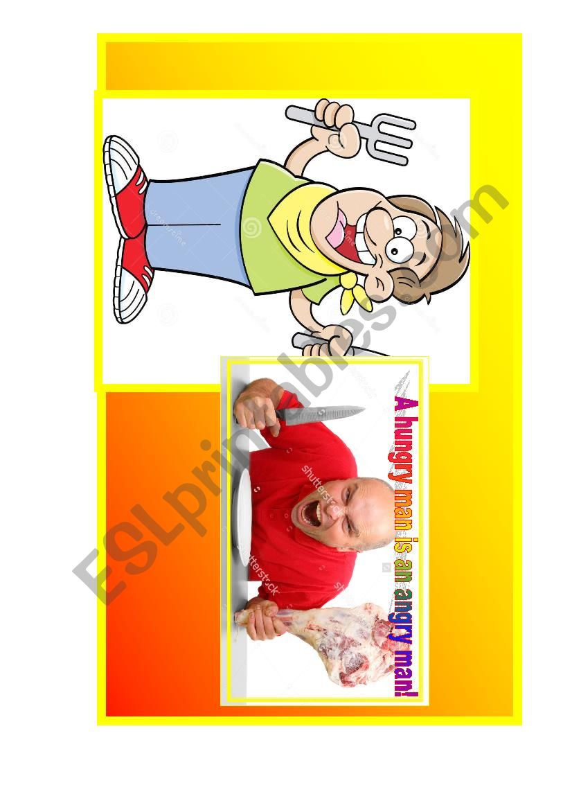 A hungry man. worksheet