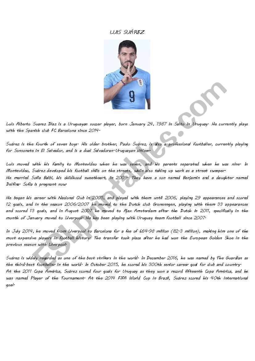 Luis SuÃ¡rez  worksheet