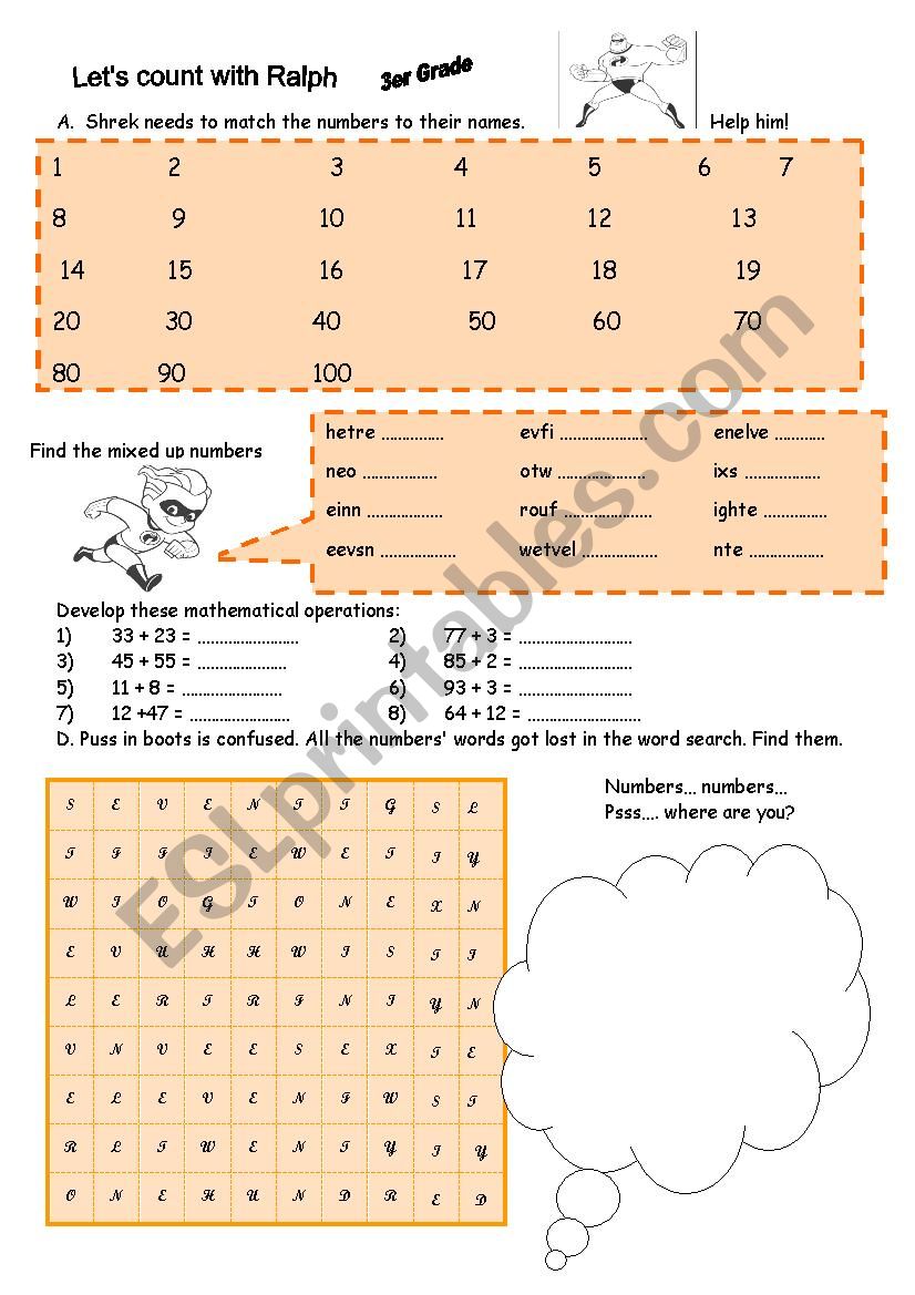 NUMBERS PRACTICE  worksheet