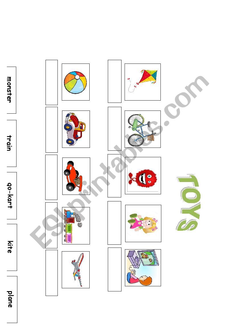 Toys worksheet