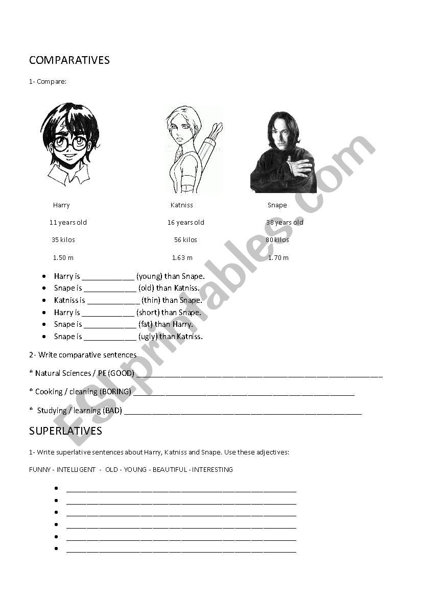 Comparatives and superlatives B&W