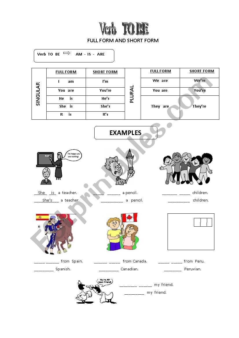 Personal Pronouns and Verb TO BE