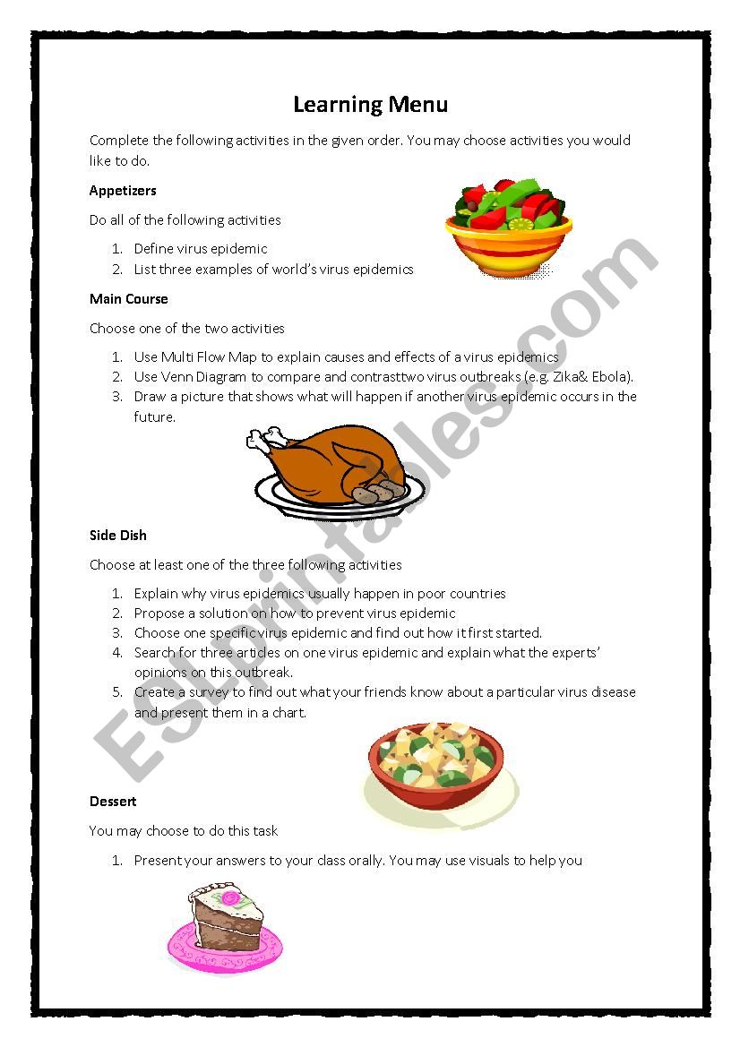 Learning Menu Depth of Knowledge (Health & Diseases)