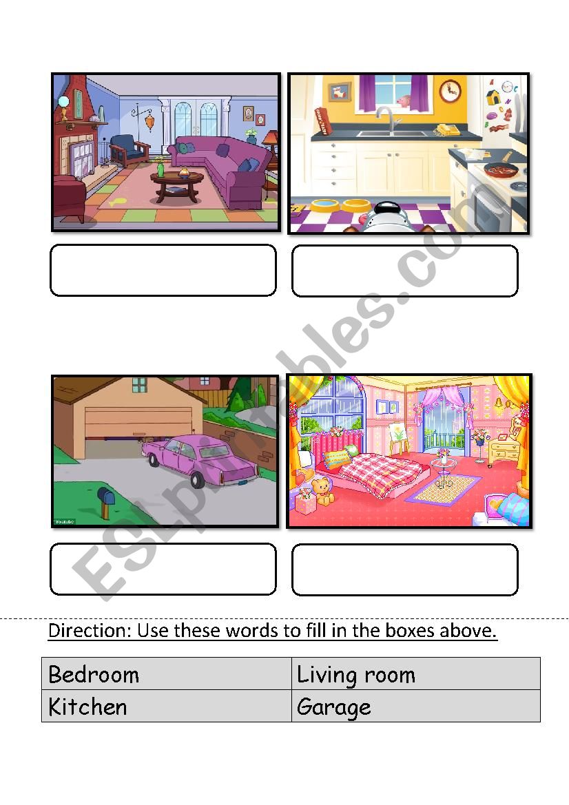 Room in your house worksheet